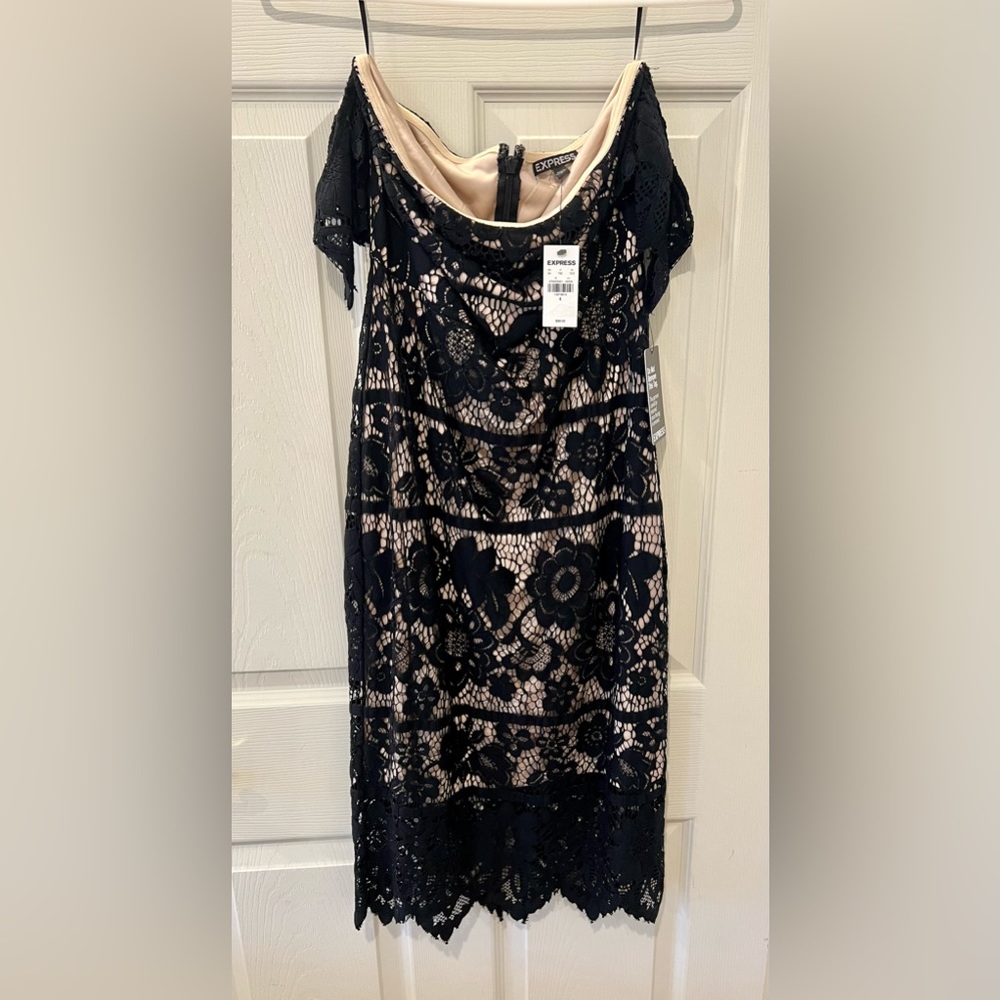 Express black lace dress